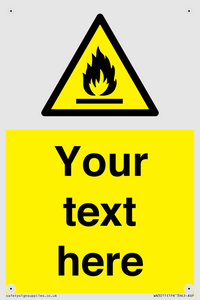 Custom flammable sign